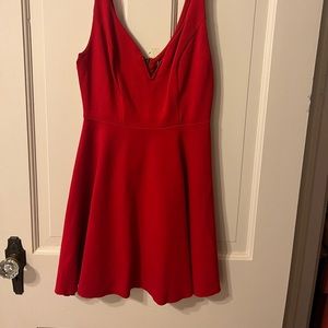 Red Skater Style Mini Dress